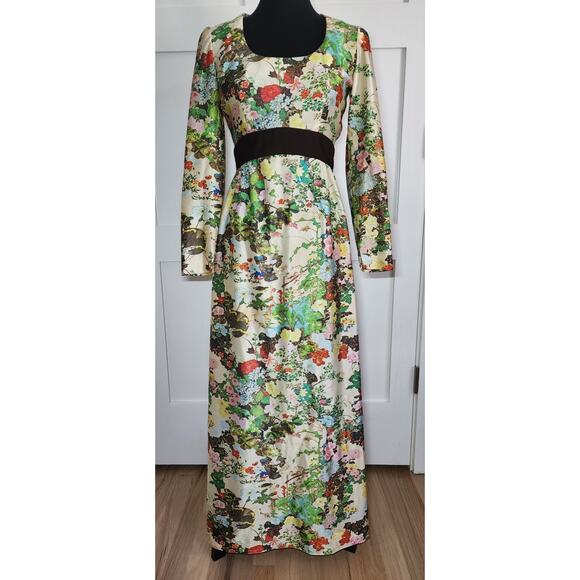 Vintage 1960's Peck & Peck Floral Maxi Dress - Picture 1 of 16